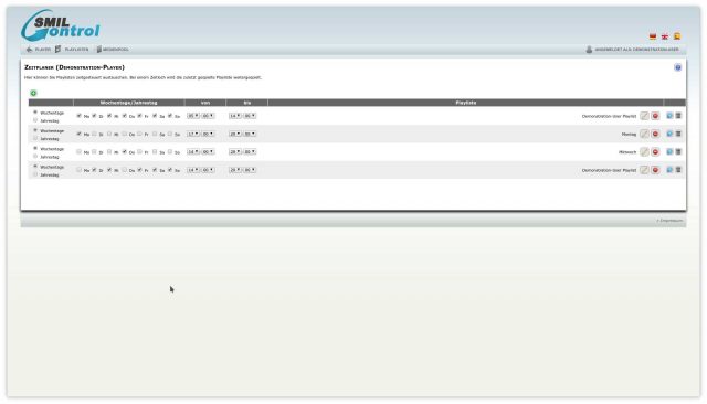 Scheduler Wochentage