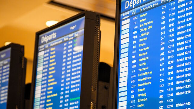 Digital Flight schedule on Airport