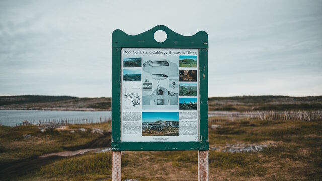 Old information board in Canada