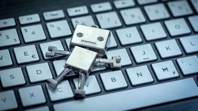 roboter auf keyboard