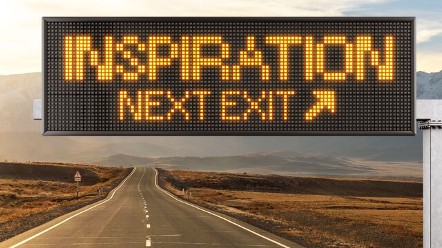 road sign mit Inspirationstext