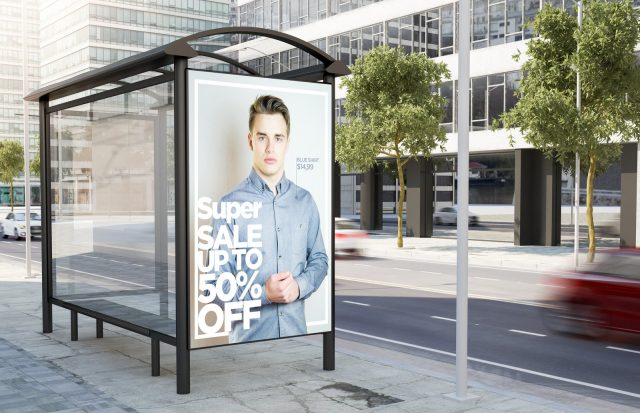 Outdoor screeen on a Bus Station