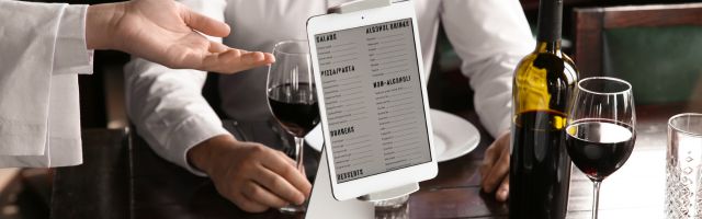 menu card with e-paper